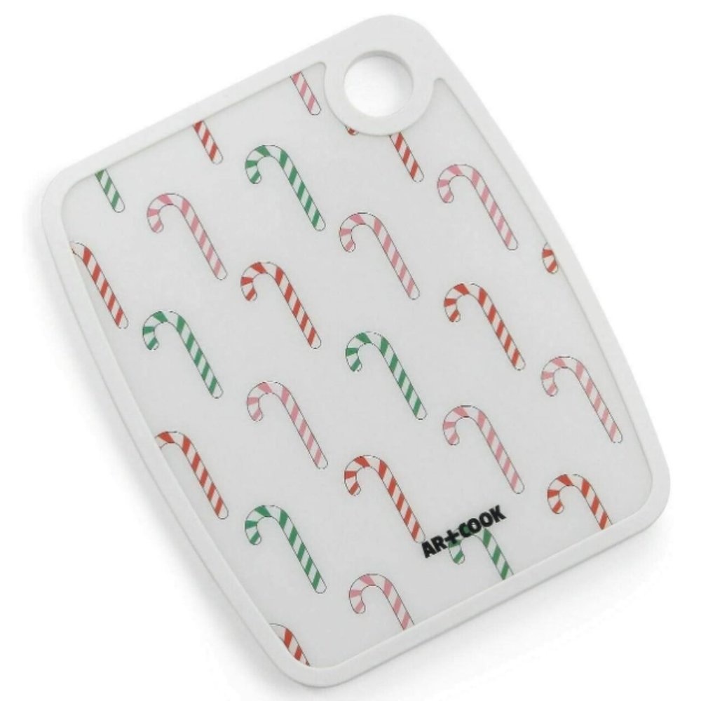 Art & Cook Slice & Chop Holiday Print 8X10 Cutting Board - Candy Canes